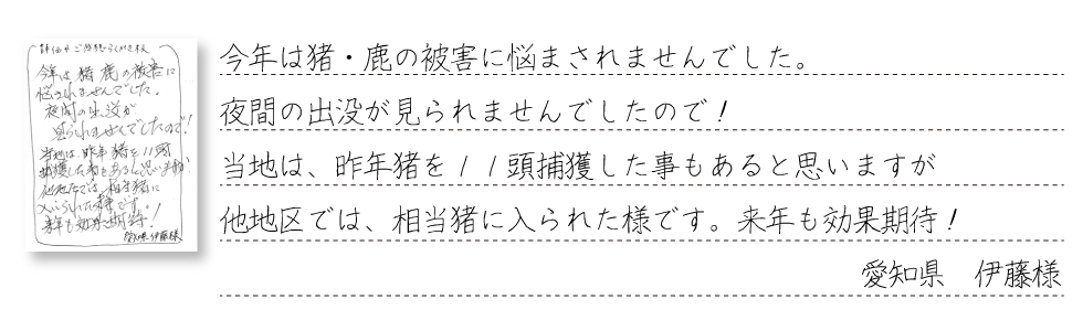 猪通せんぼをご利用のお客様の声